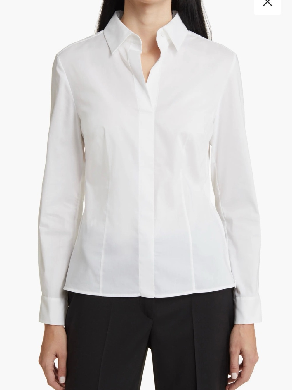 Boss Women’s Bashinah Cotton Blend Structured White Blouse Top size US10